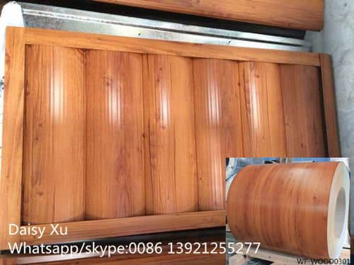 Wood pattern color coated steel sheets for wall panel